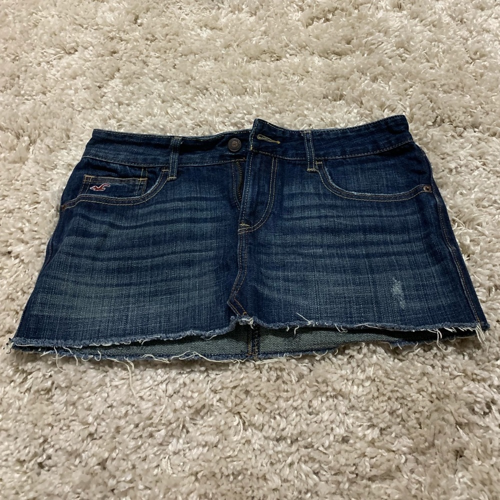 Dark Wash Hollister Mini Skirt